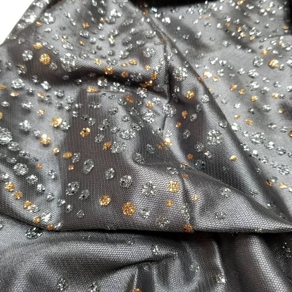JESSICA McClintock Gunne Sax 7 Gray Glitter Tiered Mini Dress Tulle‎ Ruffles - Picture 5 of 9